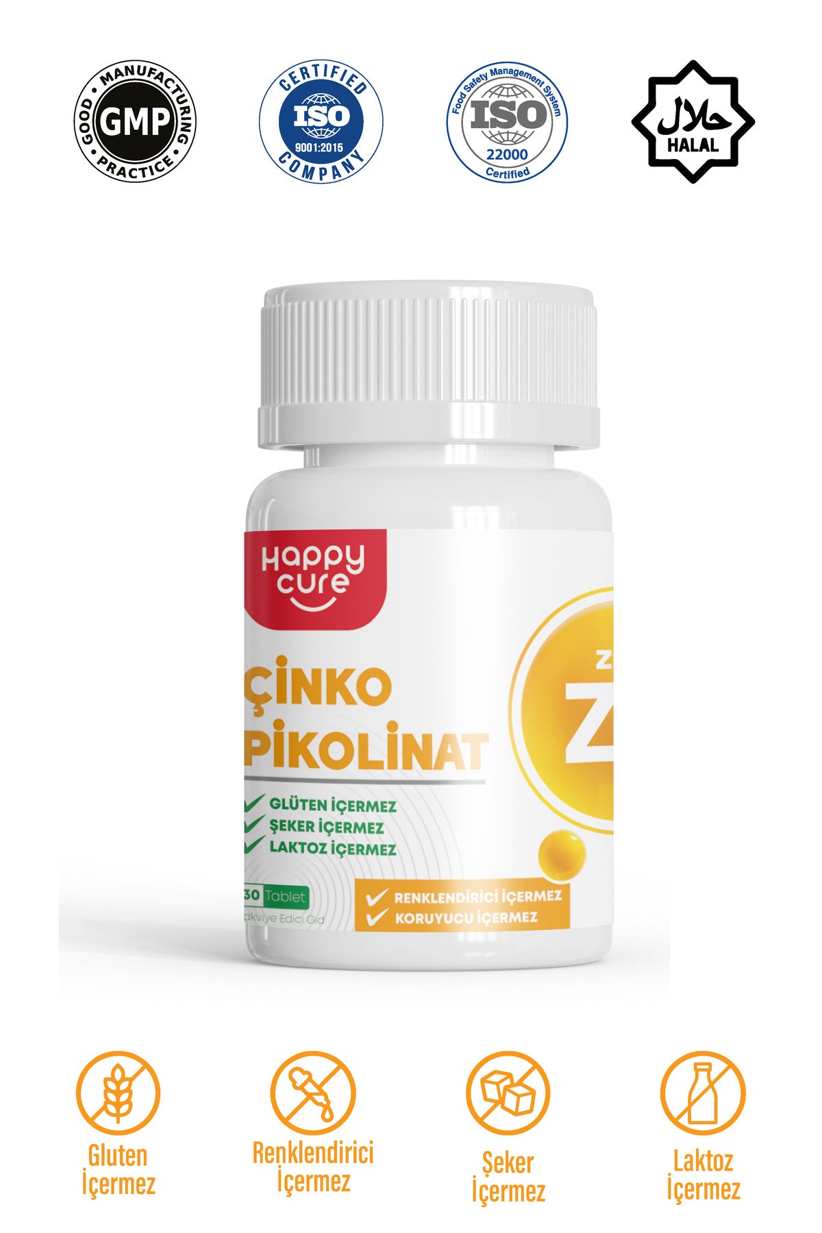 Happy Cure Çinko Pikolinat 30 Tablet