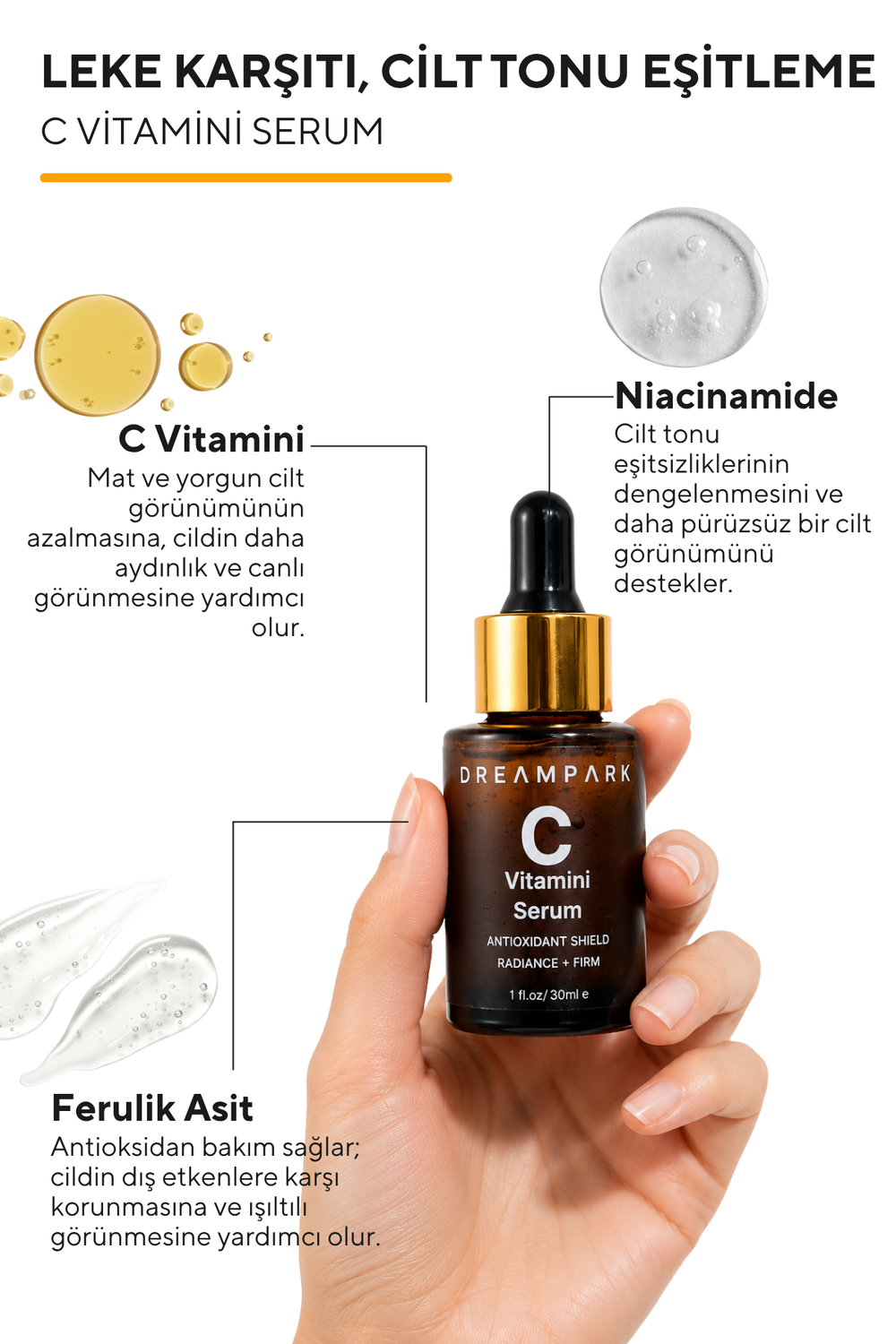 Alpha Arbutin & Niacinamide Serum – Leke Görünümü Karşıtı, Cilt Tonu Eşitleyici 30 ml