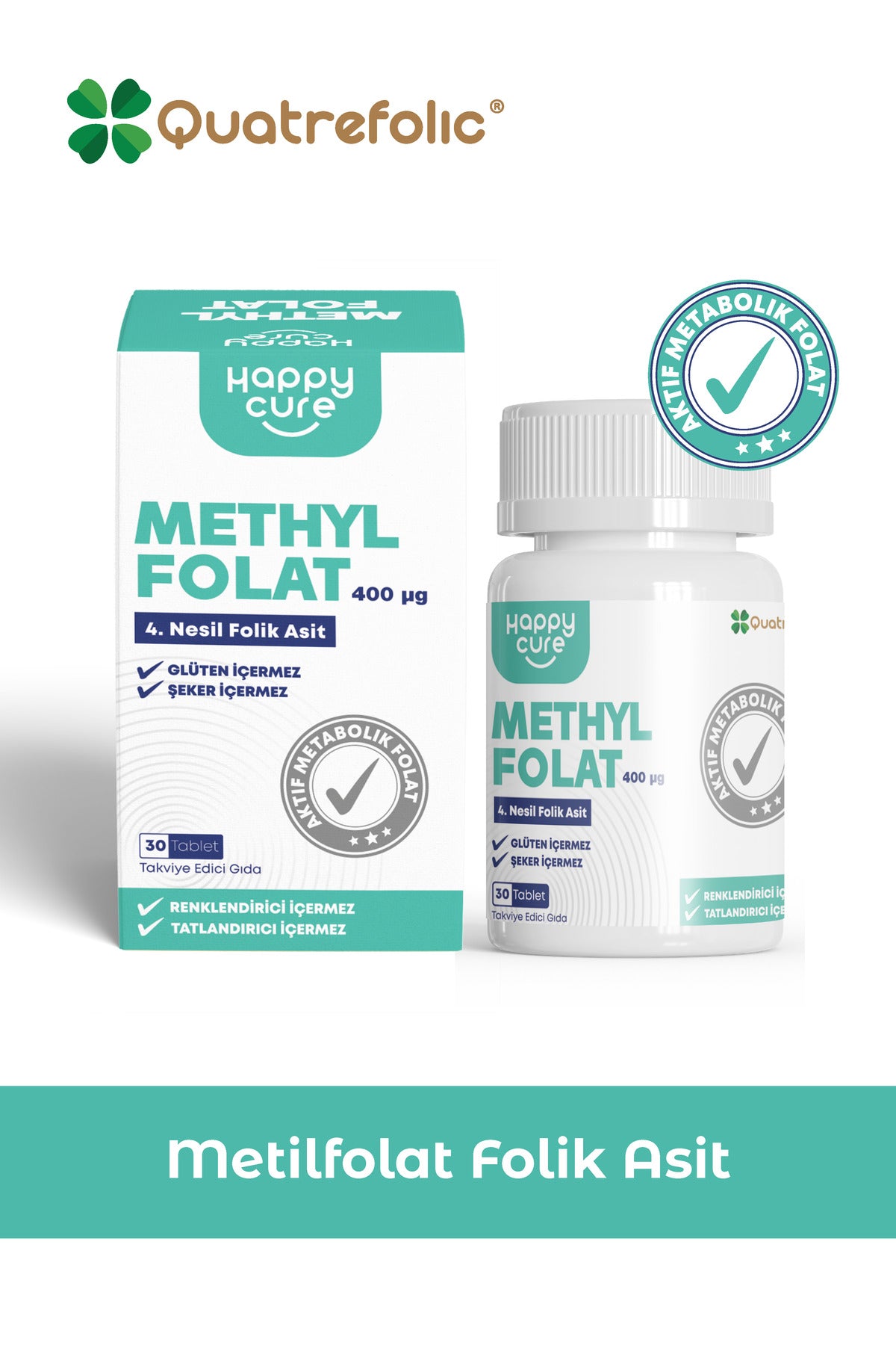 Happy Cure Metilfolat 30 Tablet