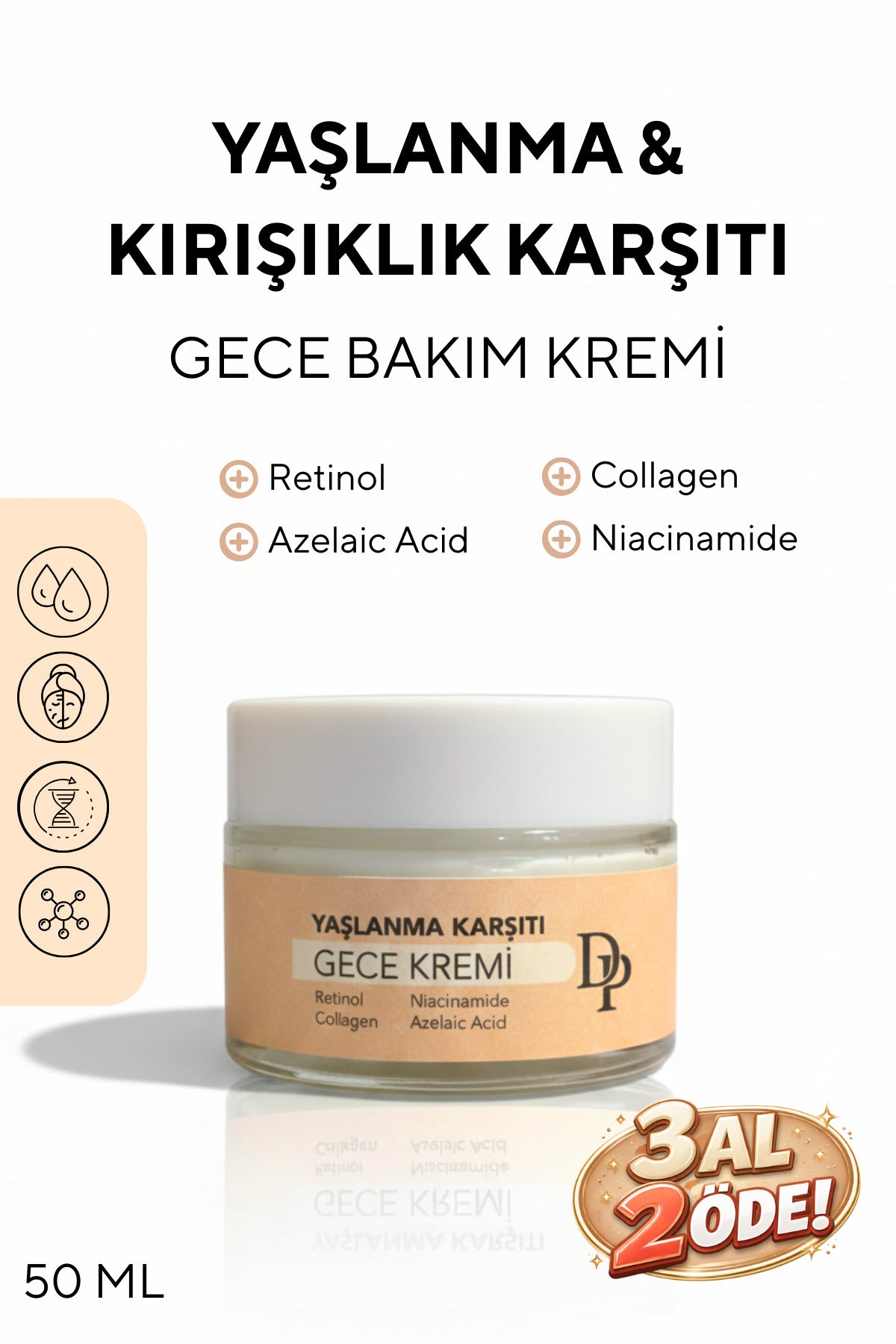 Retinol Kolajen Gece Bakım Kremi 50 ml
