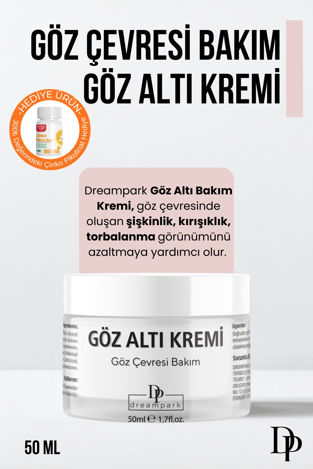 Kafein Destekli Göz Altı Bakım Kremi 50 ml