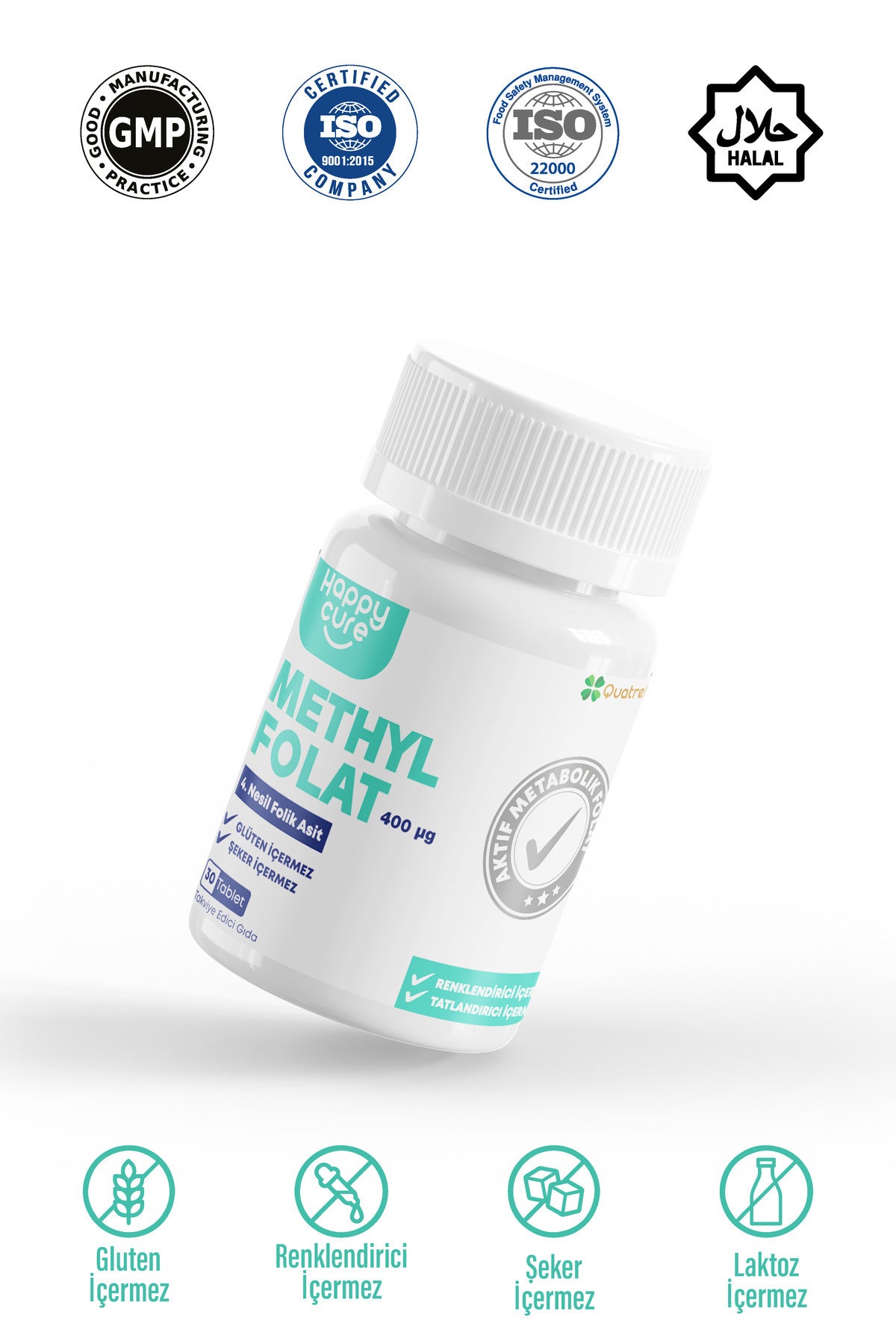 Happy Cure Metilfolat 30 Tablet