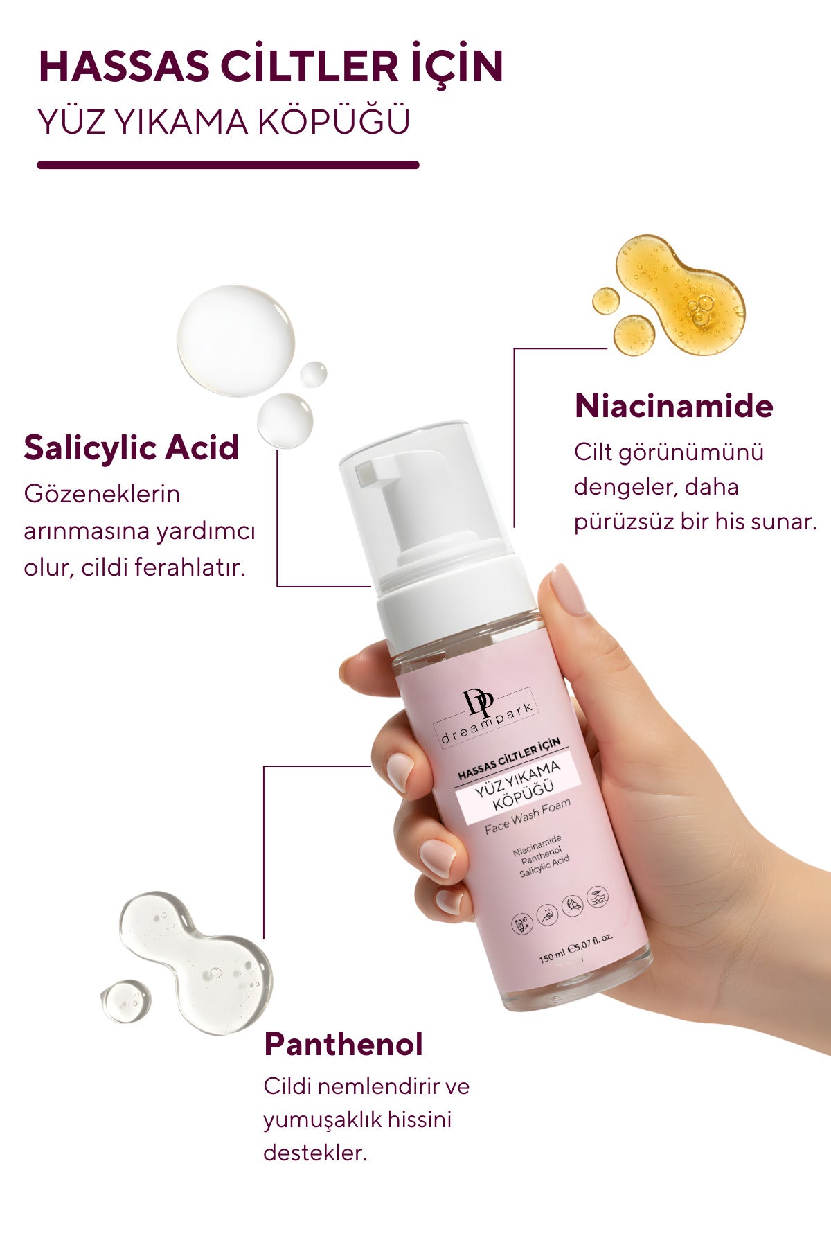 Hassas Ciltler İçin Yüz Yıkama Köpüğü 150 ml