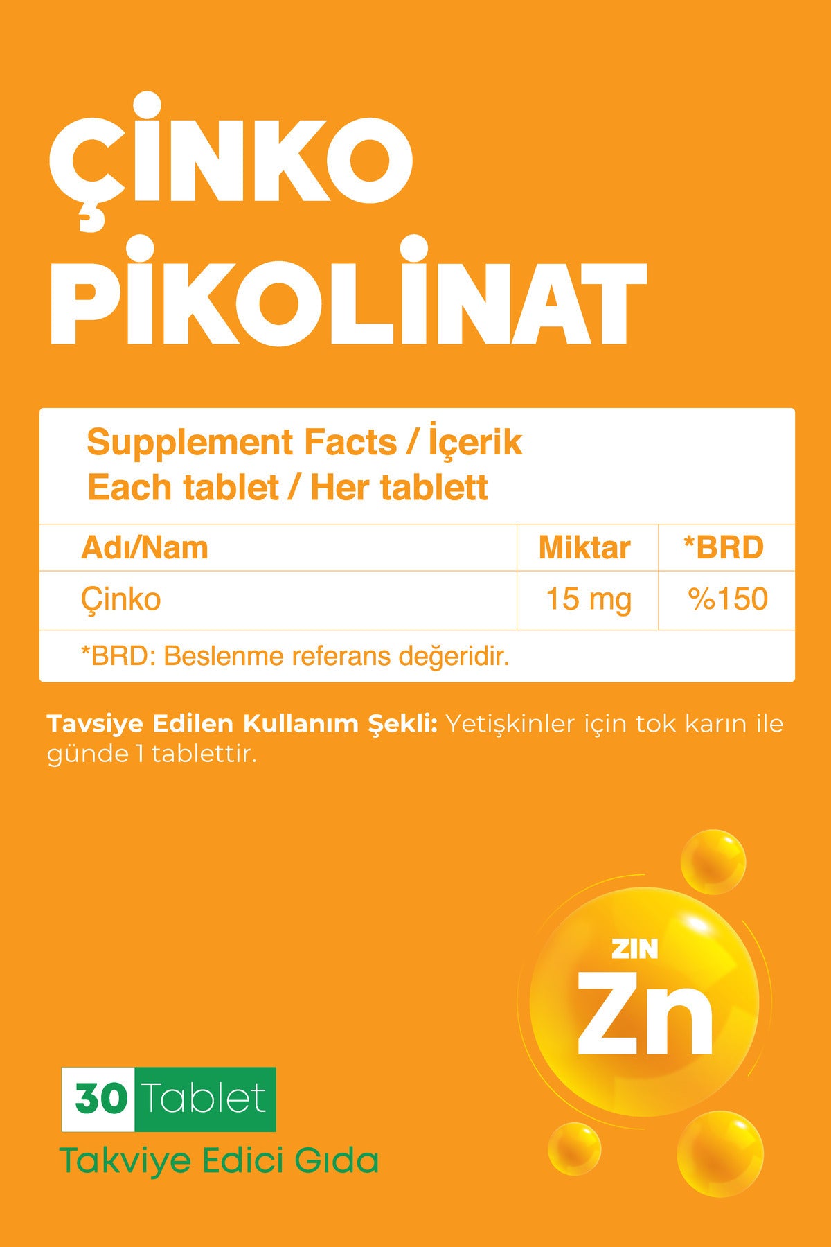 Happy Cure Çinko Pikolinat 30 Tablet