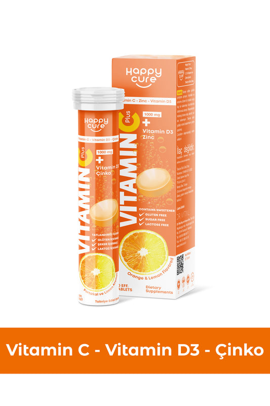 Happy Cure Vitamin C Plus 20 Efervesan Tablet