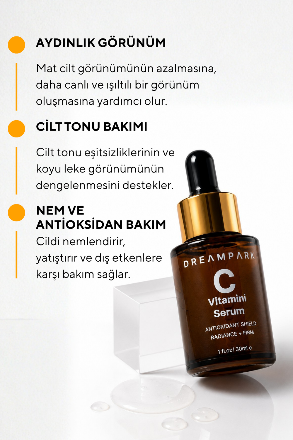Alpha Arbutin & Niacinamide Serum – Leke Görünümü Karşıtı, Cilt Tonu Eşitleyici 30 ml